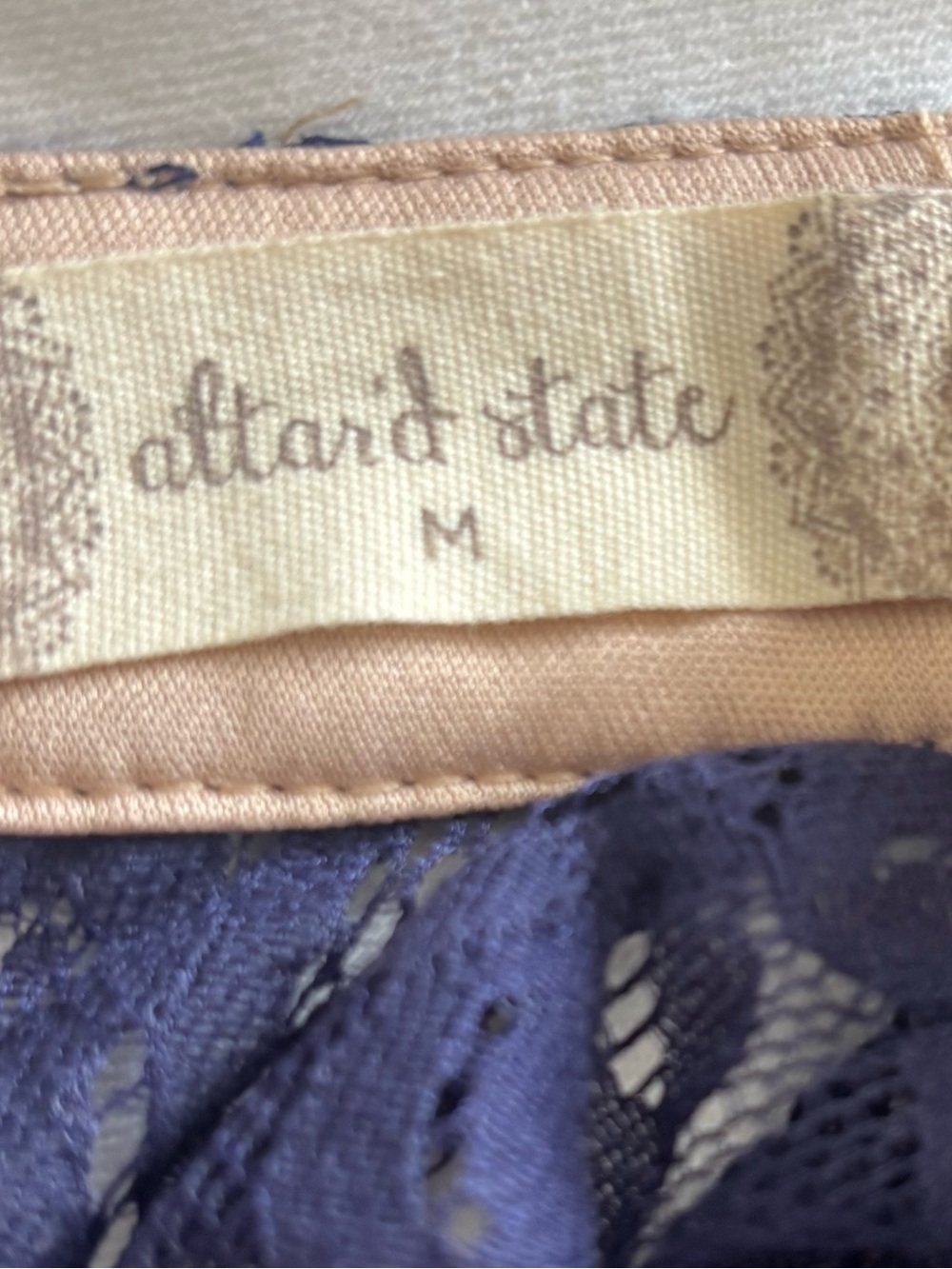 Alrar’d state Navy Blue Lace Fit-and-Flare Dress - Picture 3 of 3